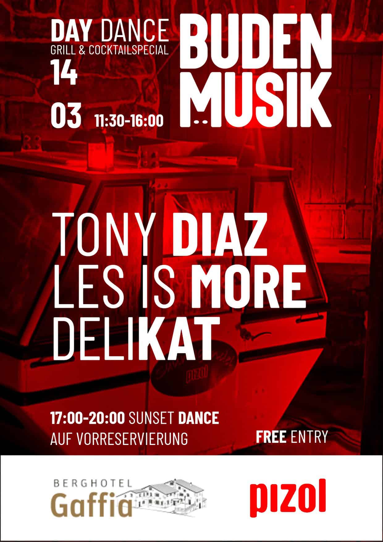 Night dance at Pizol Berghotel Gaffia with live music.